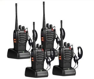 Pxton Long Range Rechargeable Walkie Talkie 4pk. w/Earpieces