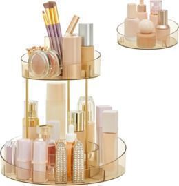 Songmics 2-Tier Round Rotating Makeup Organizer