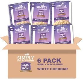 Simply Mac-A-Roni White Cheddar, 8.2oz, 6pk