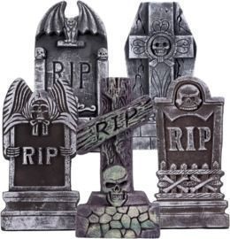 5 Pack 17" Foam Tombstone Decorations w/Stakes