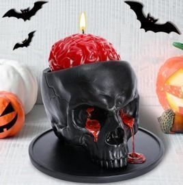 Halloween Decorations Indoor - Gothic Skull Bleeding Candle