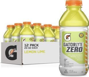 Gatorlyte Zero Lemon Lime Beverage, 12 Pack