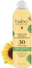 Babo Botanicals SPF30 Sheer Zinc Sunscreen Spray