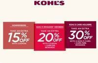 Kohl's - 30% Off | 20% Off | 15% Off